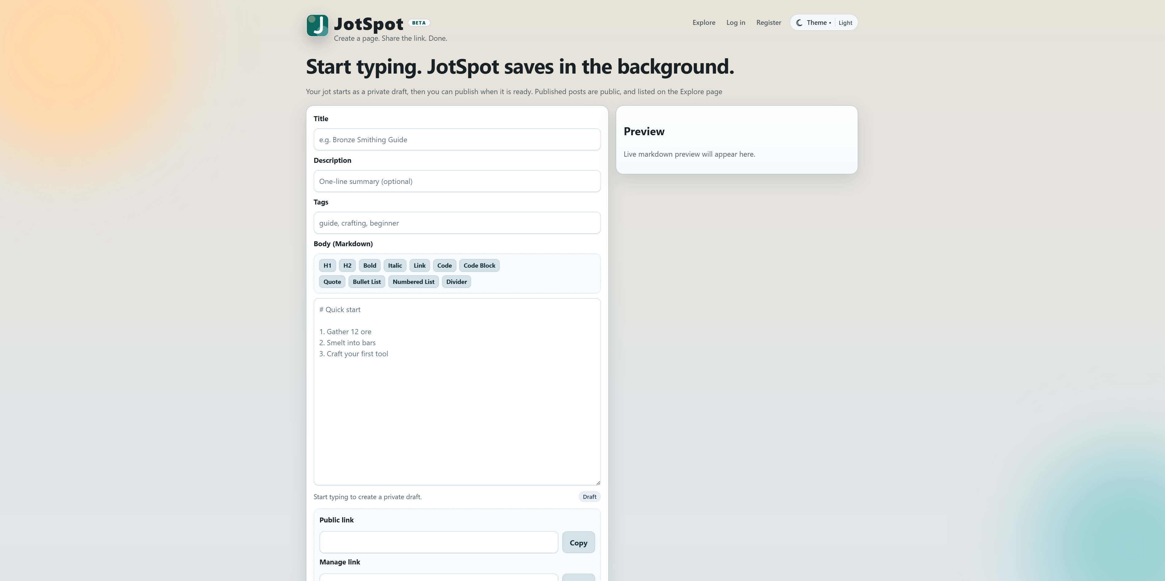 01 — The Welcome Page