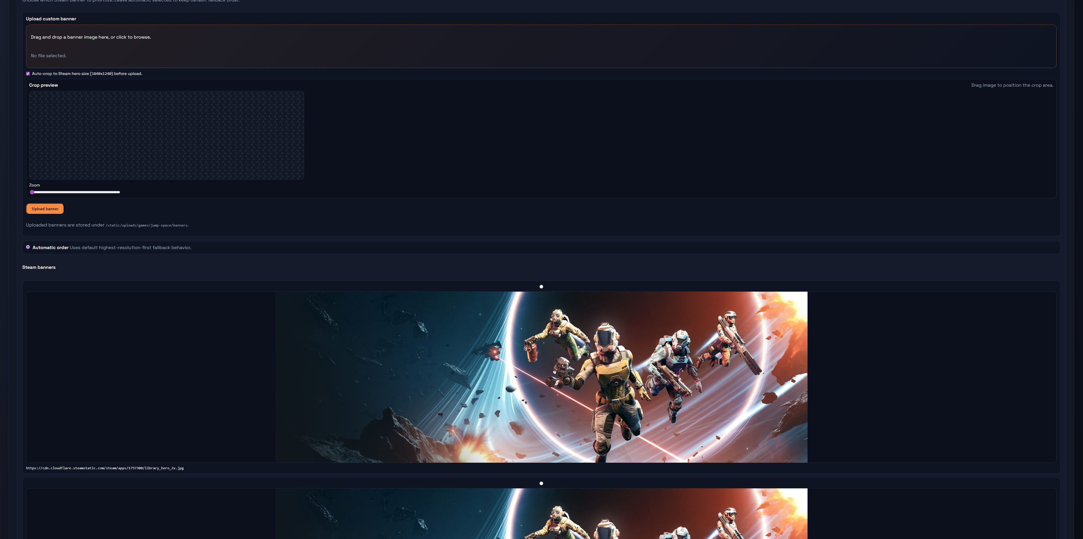 05 — Select or make your own Game Banner